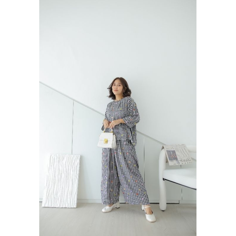 Nagita setelan baju atasan dan celana kulot batik richa setelan 7/8 panjang katun rayon dewasa