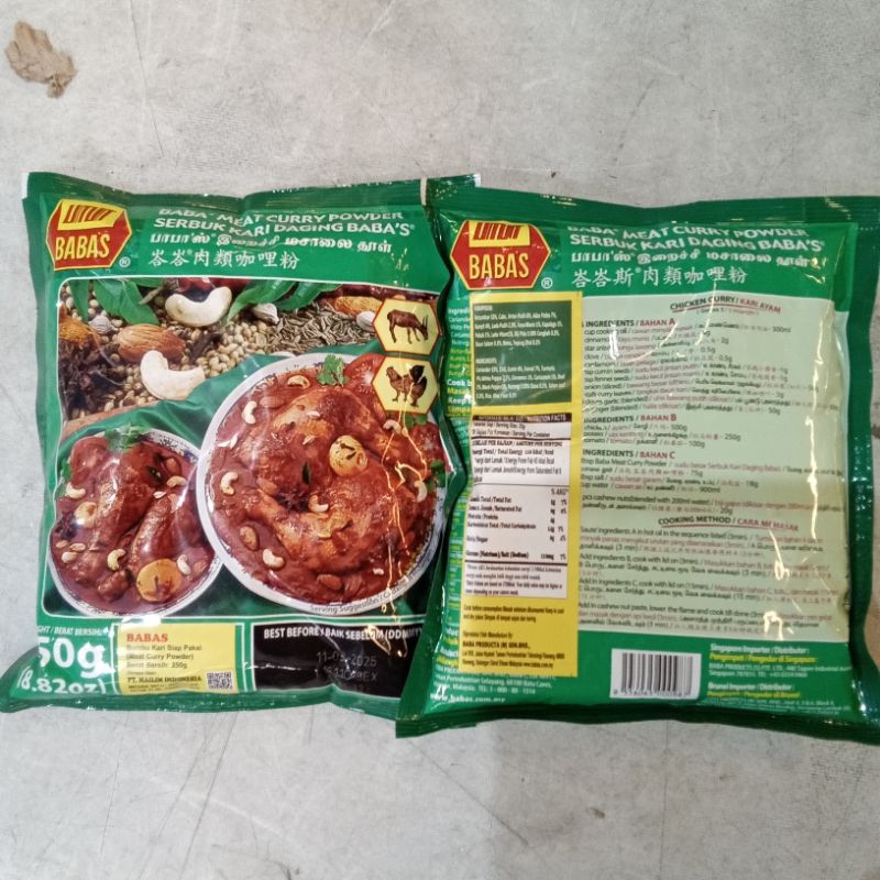 

BABA'S Baba meat curry powder 250gr bumbu kari siap pakai serbuk kari daging