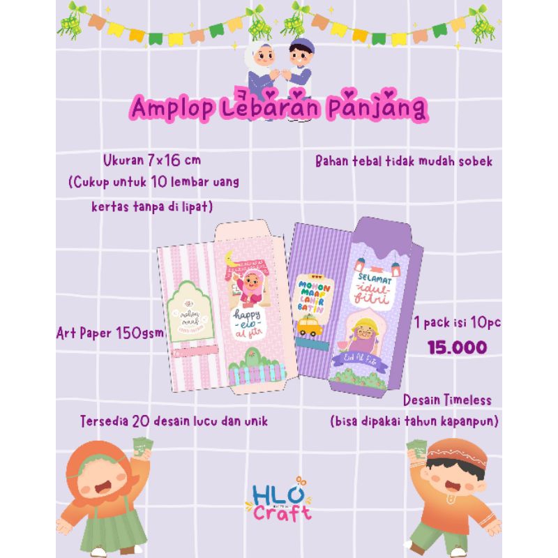 

amplop lebaran klasik || amplop lebaran panjang
