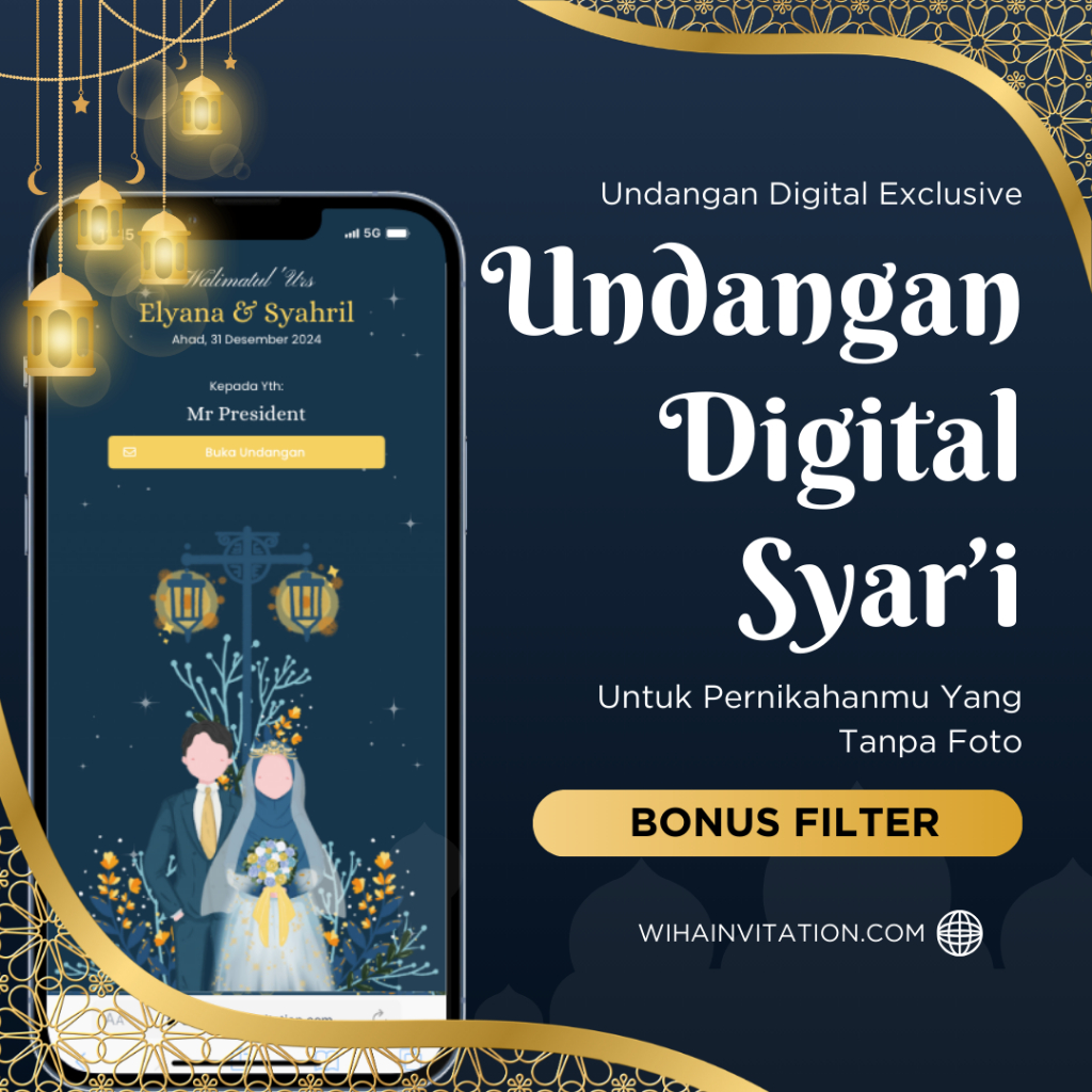 Undangan Digital  Syar'i Premium Eksklusif | Undangan Website & Online