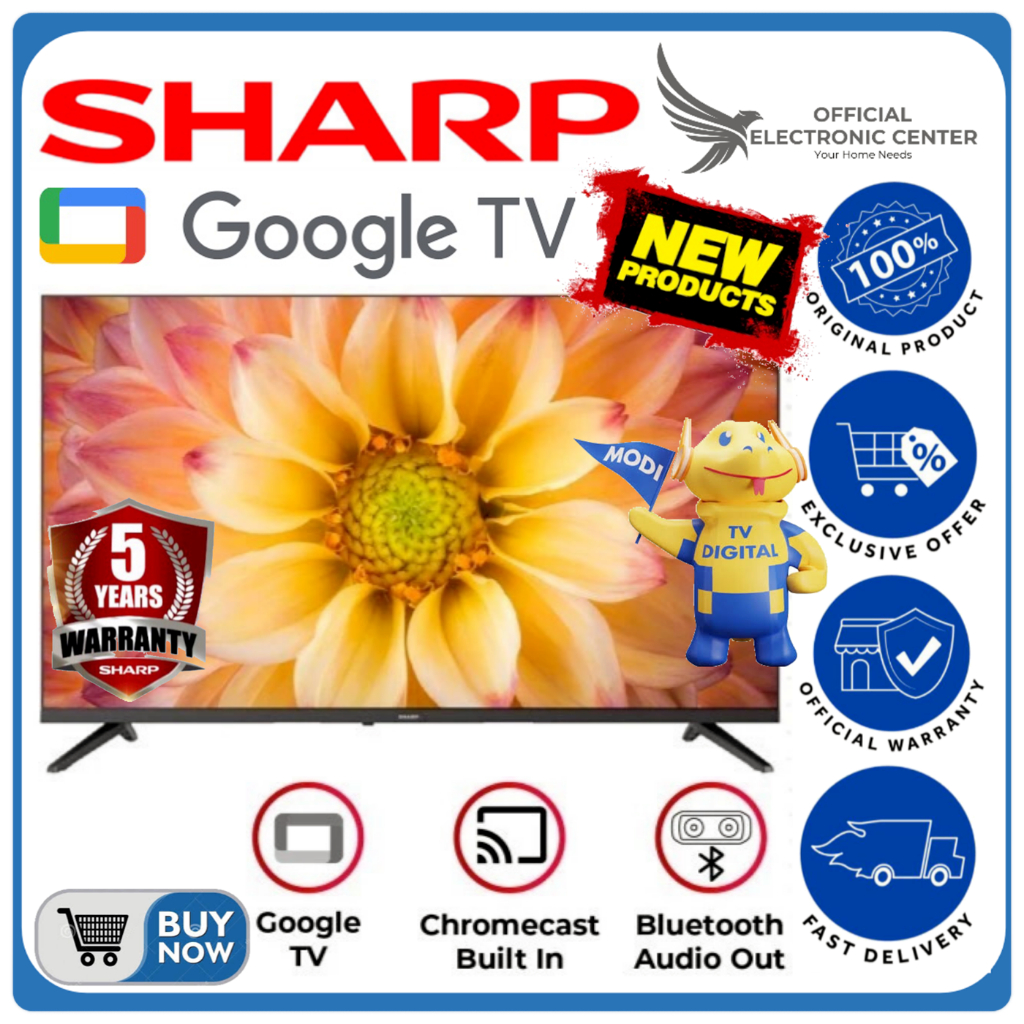 TV SHARP SMART GOOGLE TV 2K LED 43 INCH FULL HD HDR BLUETOOTH 2T-C43GH3000i C43GH LED SHARP TV