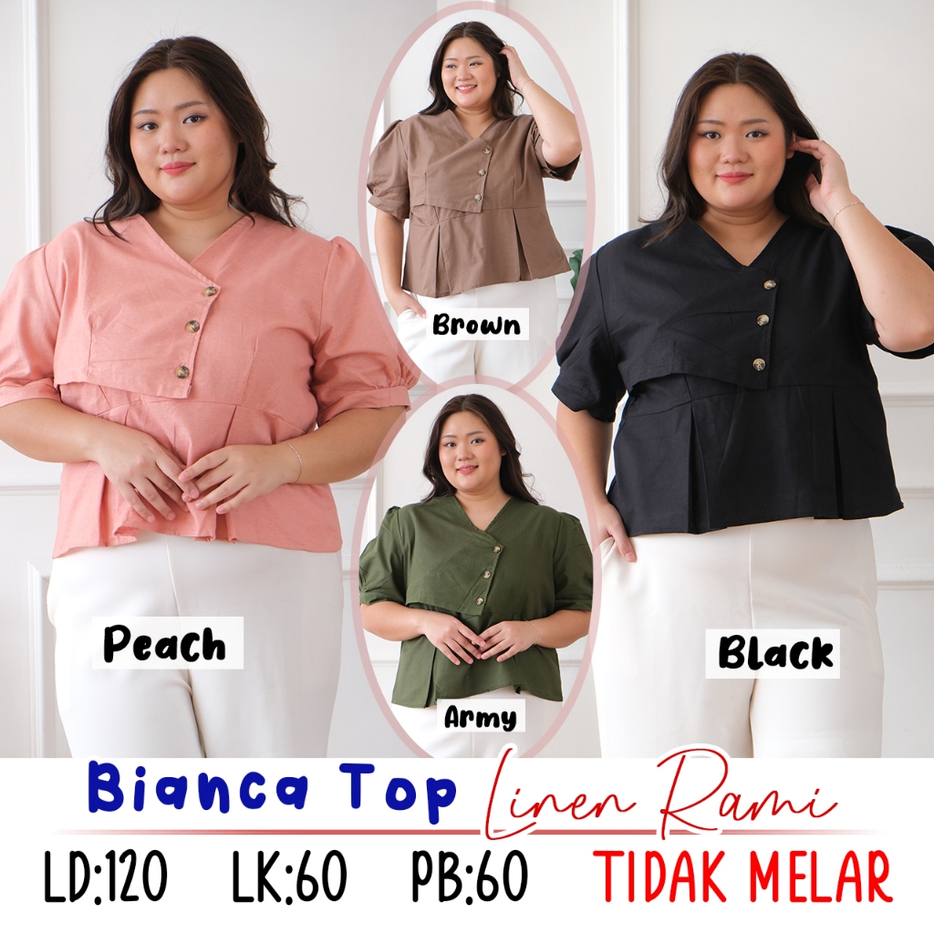 BIANCA TOP ATASAN BLOUSE WANITA BIGSIZE MURAH JUMBO