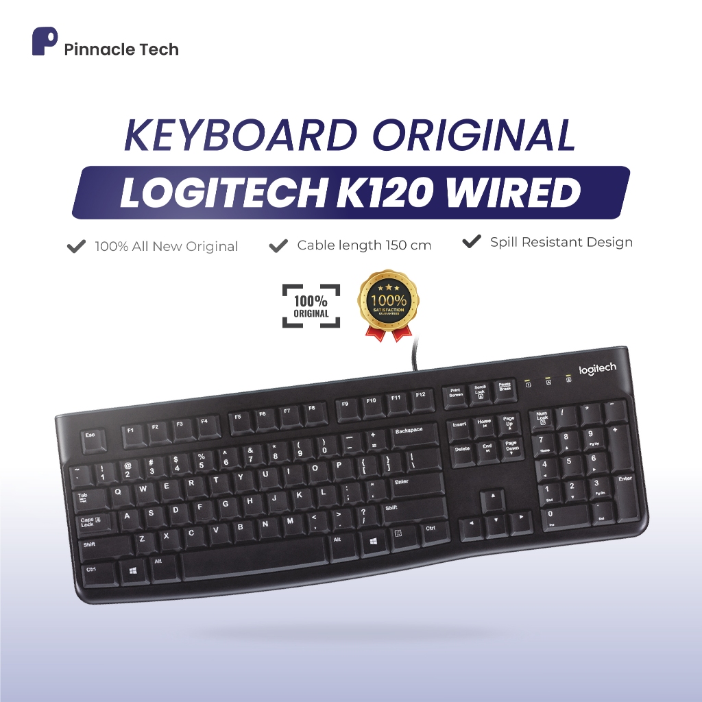 Keyboard Komputer Logitech K120 USB Keyboard K 120 Computer Gaming Game