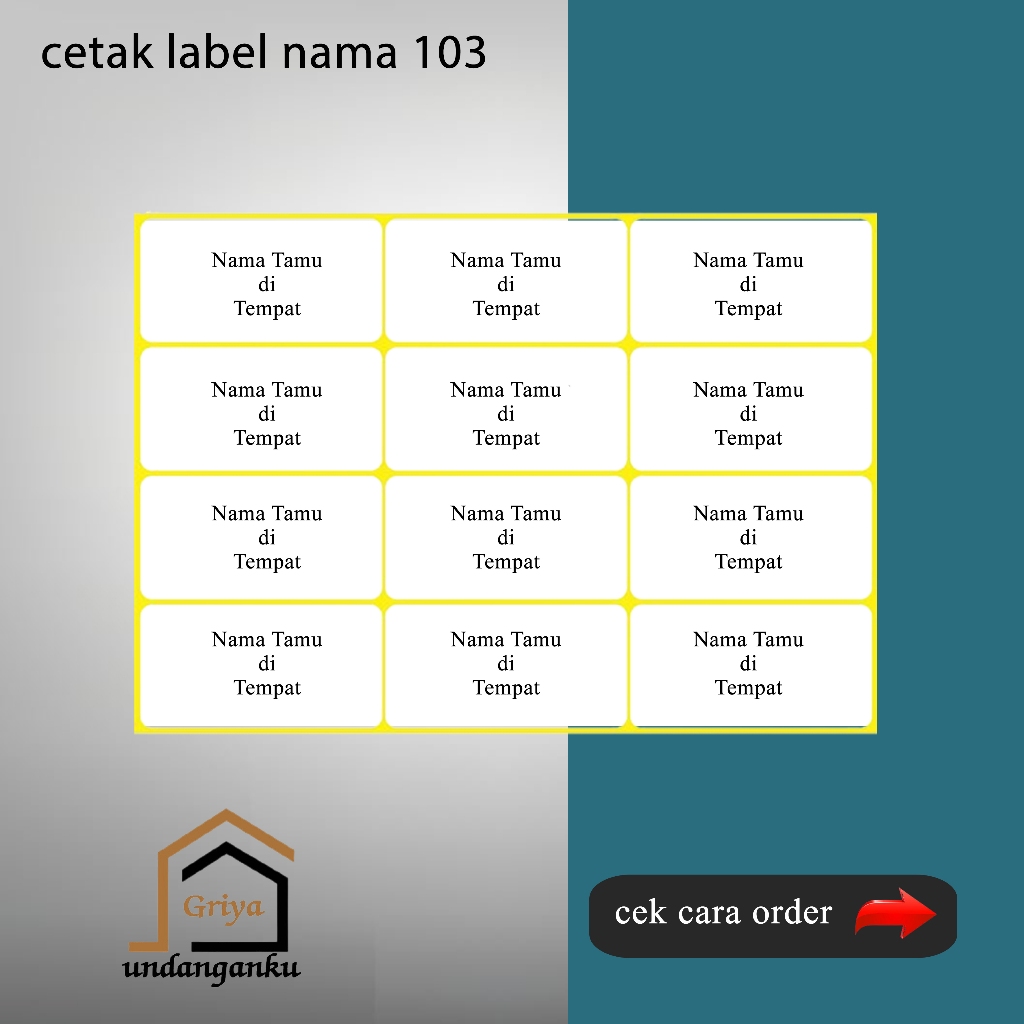 

print label nama 103 / label nama tamu undangan