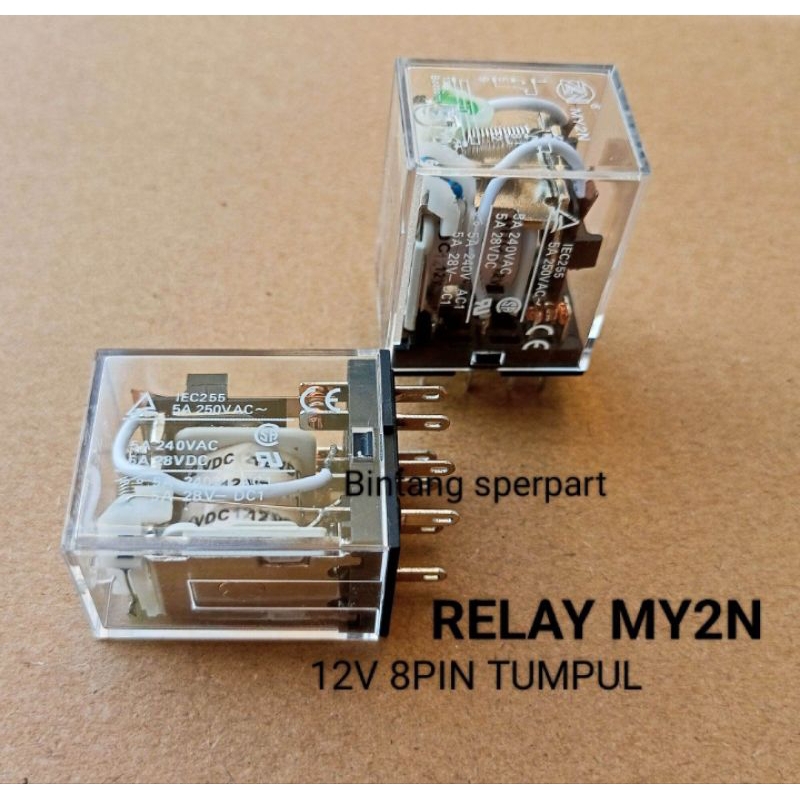 RELAY MY2N 12 VOLT 8PIN TUMPUL 5A 250VAC RELAY 12VOLT 8PIN MY2N TUMPUL RELAY 12V 8PIN MY2N TUMPUL RE