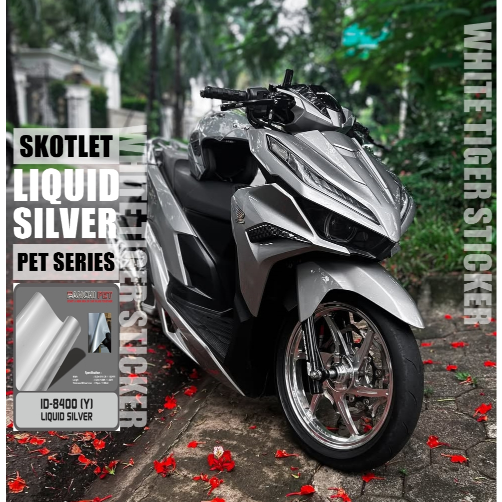 SKOTLET STIKER MOTOR LIQUID SILVER CANDY SKOTLET SILVER METALIK CANDY SCOTLITE SILVER SKOTLET SILVER