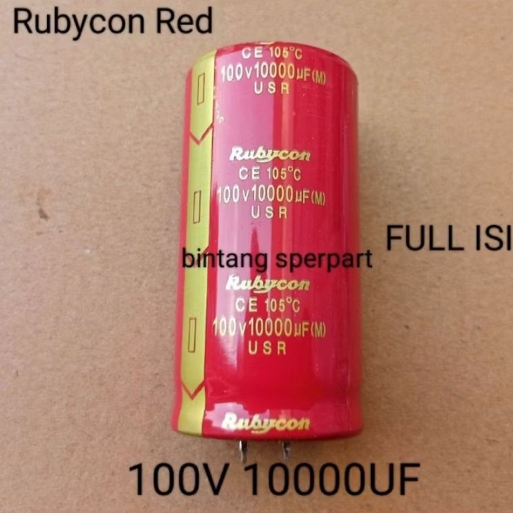 (1 Buah) KAPASITOR ELCO RUBYCON RED 10000UF 100V CAPACITOR ELCO 100V 10000UF KAPASITOR ELCO 10000UF 