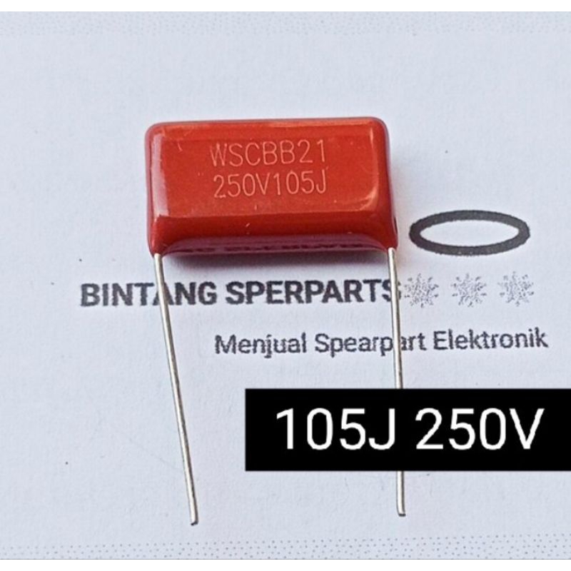 KAPASITOR MILAR 105J 250V CAPACITOR MILAR 105J 250V MILAR 105 J 250V