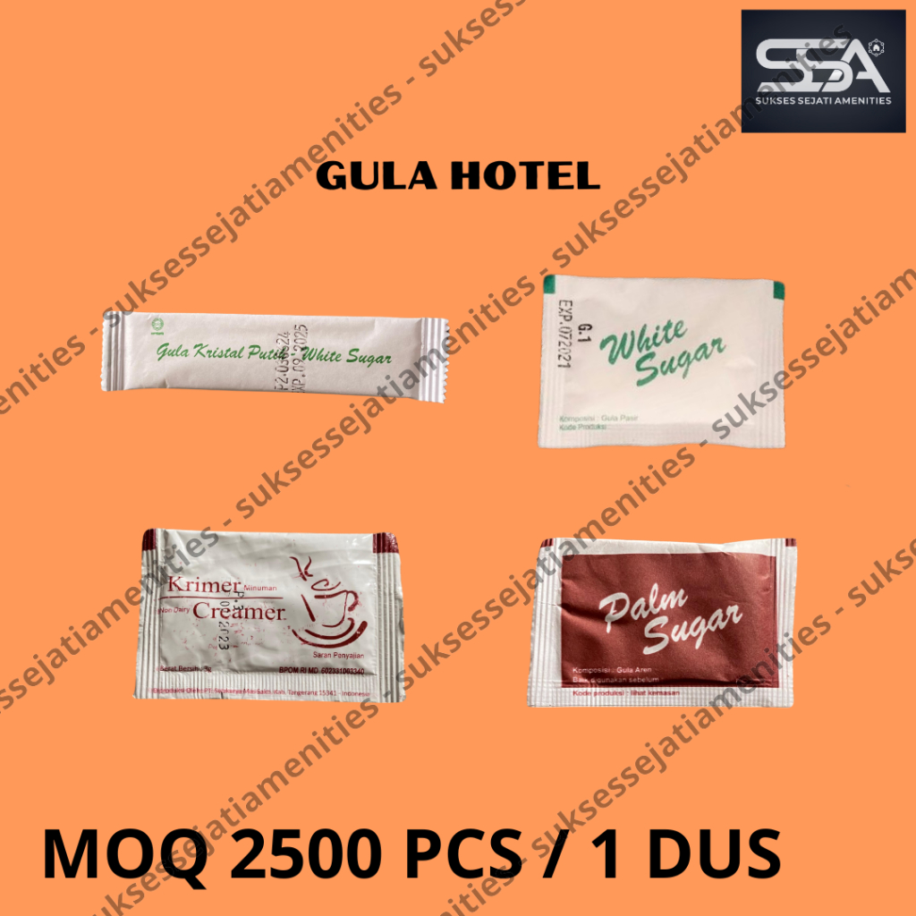 

Gula Hotel (White Sugar Sachet, White Sugar Stick, Brown Sugar Sachet)