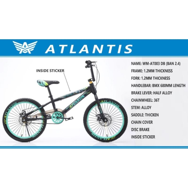 Sepeda Anak BMX Atlantis 003 Disc Brake 20inch