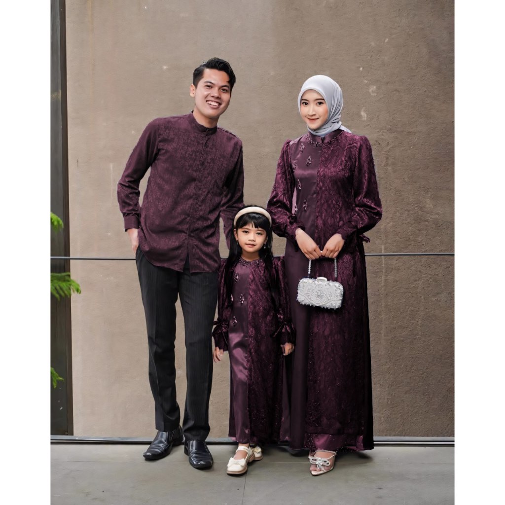 Couple Family Set Zanitha dress Couple Lebaran 2025 Exclusive Spesial Lebaran Gamis Couple Lebaran S