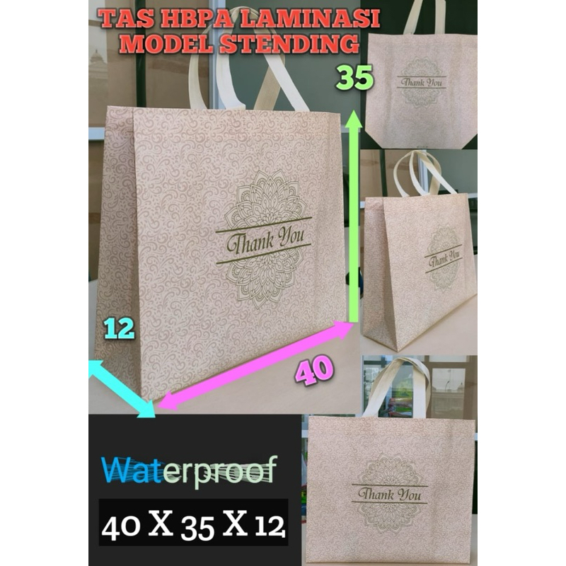

Tas Landscape 40x35x12 LAMINASI THANKYOU - Goodiebag / Tas handle box tebal laminasi / Goodiebag Spunbond / Goodiebag