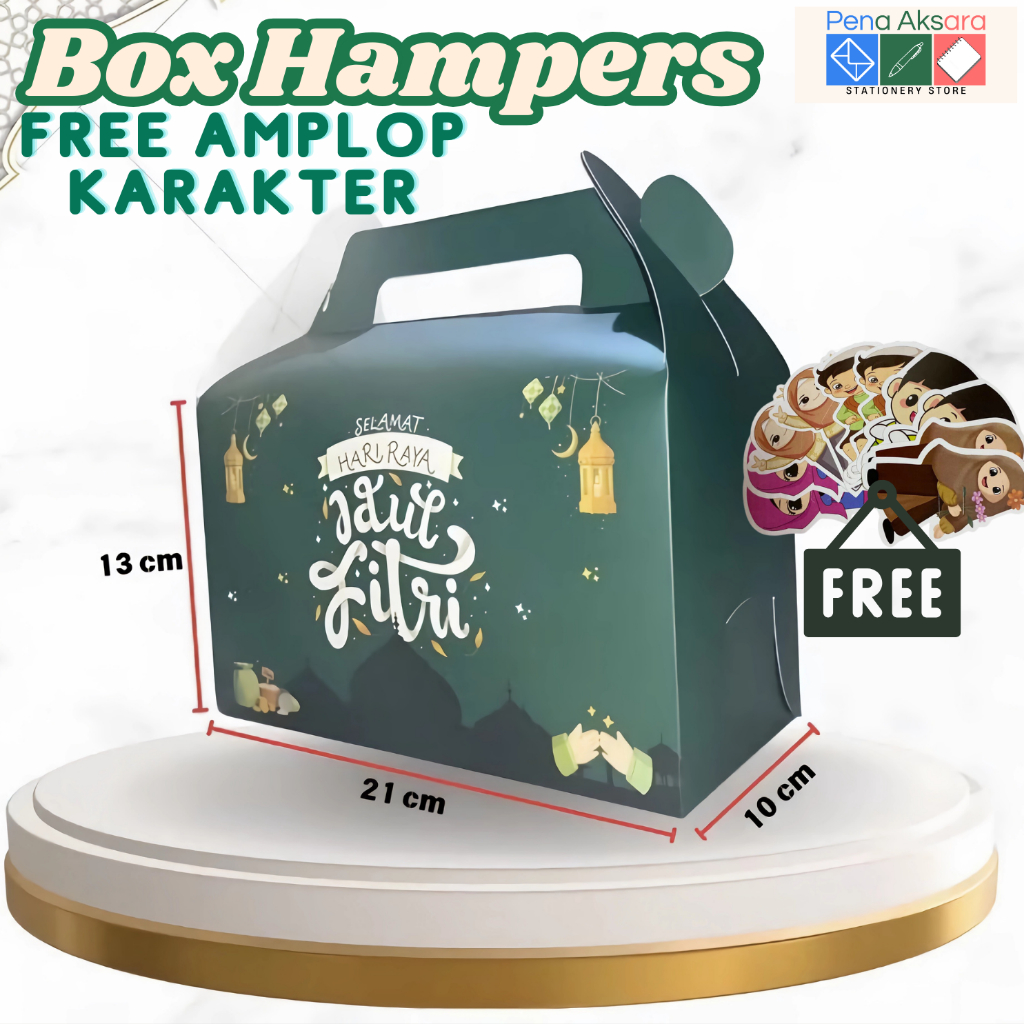 

(ISI 5) Box Hampers Lebaran Parsel Idul Fitri Kotak Hadiah Gable Bingkisan Hari Raya Bonus Amplop