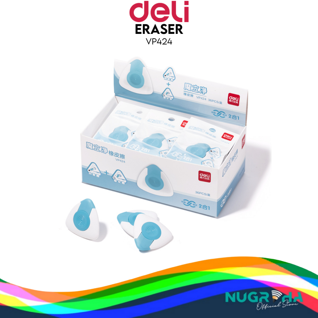 

Deli Eraser / Penghapus Pensil Putih Bebas PVC Bebas Debu Tidak Beracun 1 pcs VP424