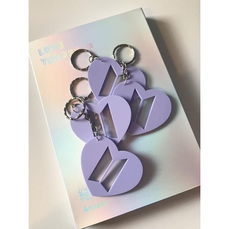 Gantungan Kunci BTS Logo Ganci Akrilik Warna Ungu - Keychain