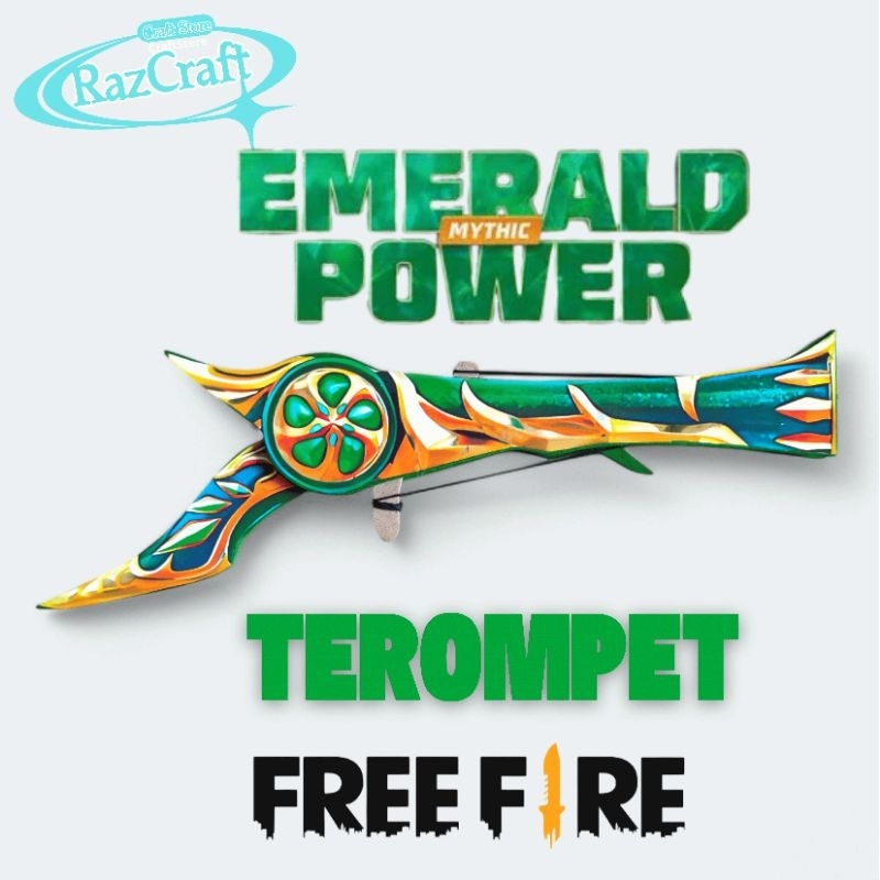 Mainan Anak Shotgun SG 2 Kayu Emerald Power Terompet FreeFire FF Peluru Karet