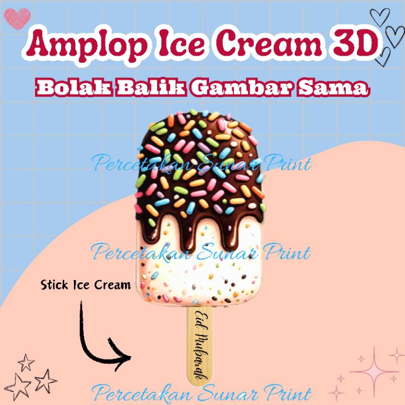 

READY ! isi 6 pcs Amplop Ice Cream 3D Viral