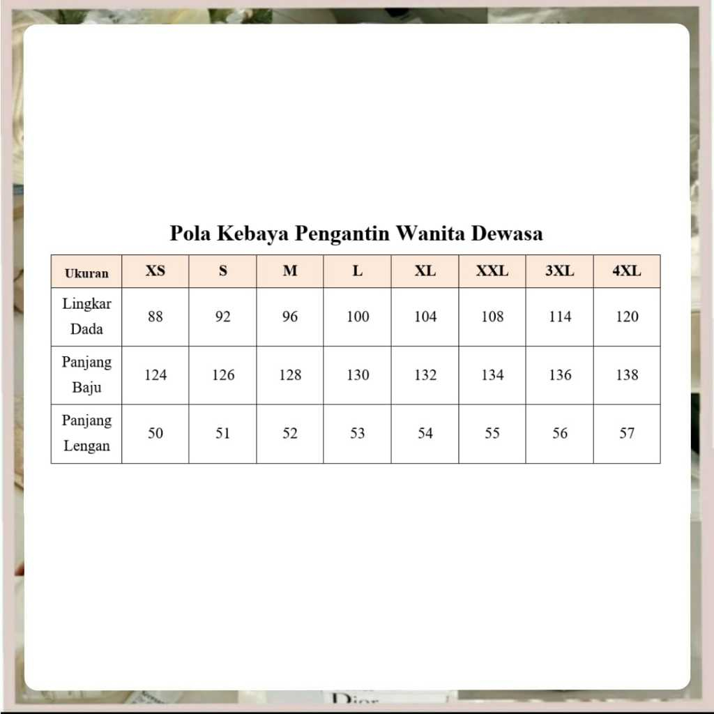 Jaydening Pola Kebaya Pengantin Wanita Pola Instan Kebaya Pengantin Wanita Pola Jiplak Pola Jahit