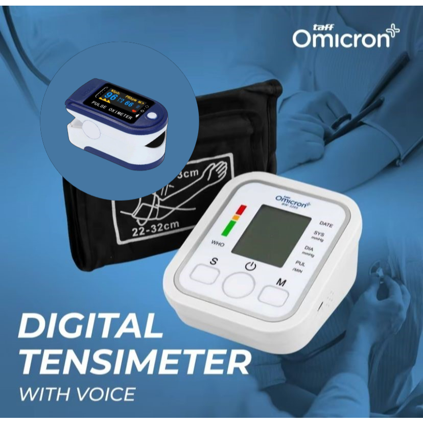 Paket Hemat Tensimeter Digital & Oxymeter Alat Tensi Fingertip Pulse Alat Ukur Kadar Oksigen Detak J