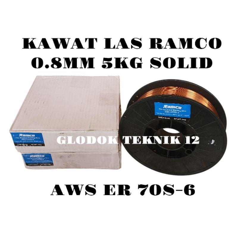 KAWAT LAS CO2 SOLID MIG WIRE 70S-6 / RAMCO KAWAT LAS CO2 0.8MM 5KG / KAWAT LAS MIG RAMCO 5KG