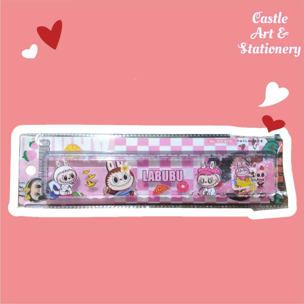 

[Castle Stationery] Penggaris Pinball Labubu 20cm | Penggaris Mainan 2in1| Penggaris Glitter 20cm