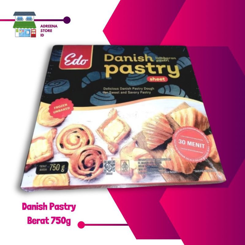 

EDO DANISH PASTRY DOUGH SHEETS BERAT 750g FROZEN UNBAKED PASTRY