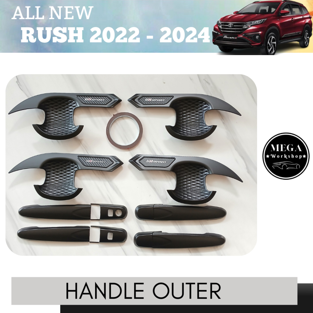 Set Handle Outer Pegangan Pintu Mobil All New Rush 2022 - 2024 GR SPORT Hitam