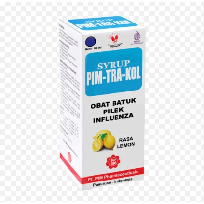 

PIM TRA KOL PIMTRAKOL PIM-TRA-KOL SIRUP 60 ML RASA LEMON UNTUK BATUK DAN PILEK