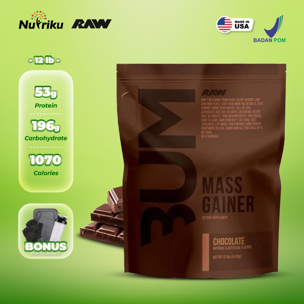 CBUM Raw Mass Gainer 12 Lbs Suplemen Gym Otot Bulking