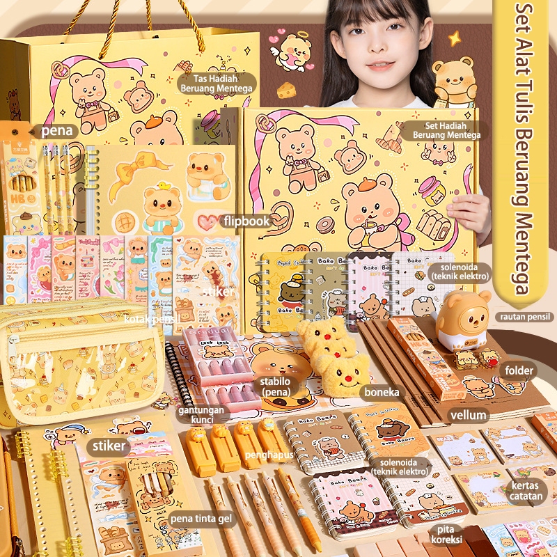 

Kotak Hadiah Alat Tulis Beruang Mentega Kotak Set Alat Tulis Siswa Memulai Paket Hadiah Sekolah Perlengkapan Sekolah Anak