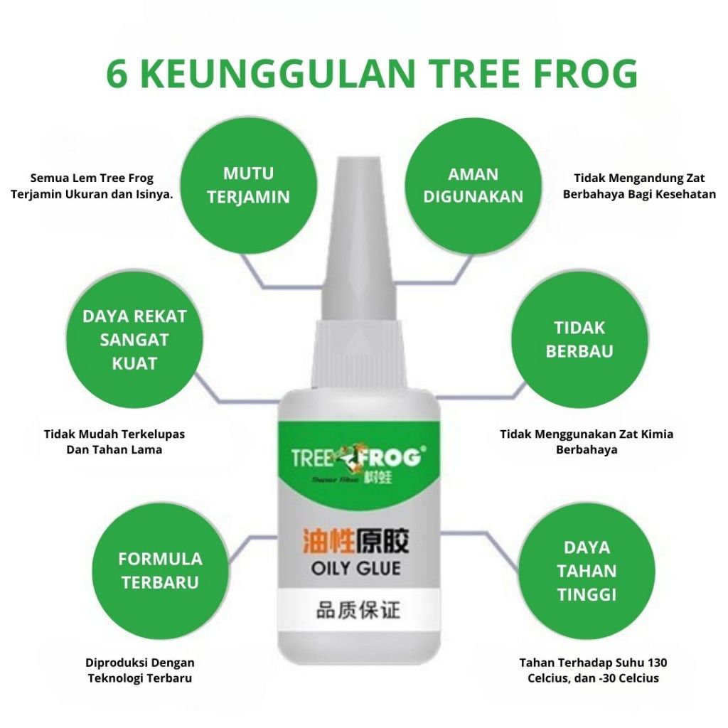 

Tree Frog Lem Super Glue Lem Serbaguna Kemasan 50 Gram / Lem Besi / Lem Sepatu / Lem Setan / Lem