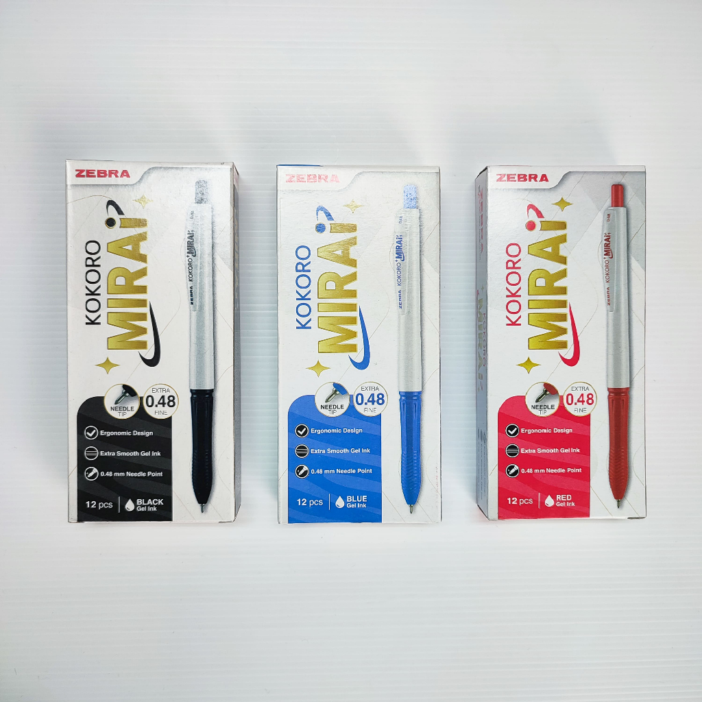 

Asaba Stationery - Pen/Pulpen/Bulpen Gel Zebra Kokoro Mirai 0.48mm - 1 Box Isi 12 Pcs