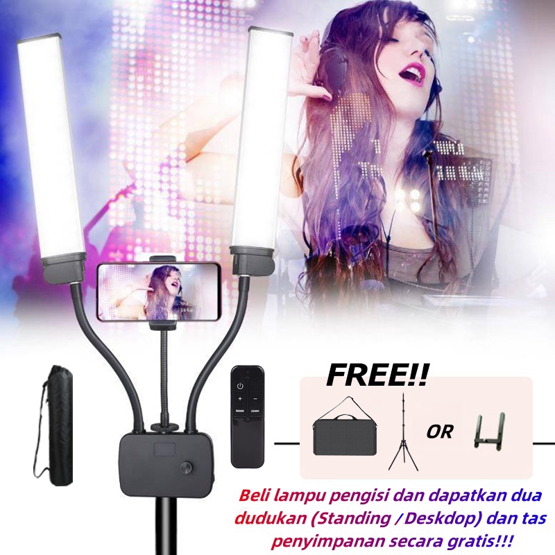 Professional Glamlight Ring Light Tripod (+Tripod tas) Remote Control Lampu Make up Mua lampu live L