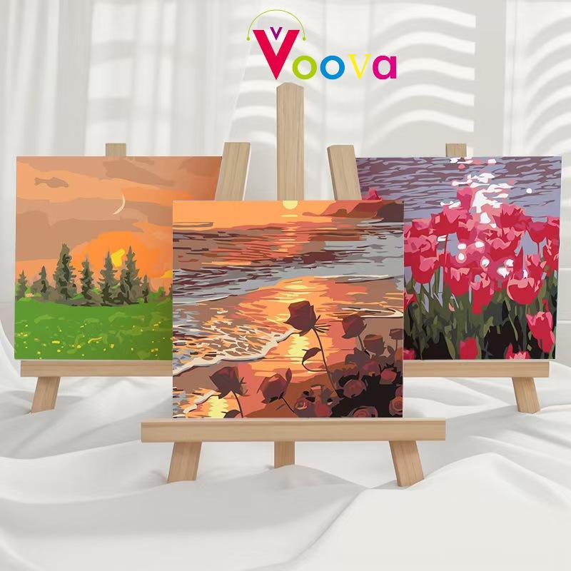 

VOOVA Paint by number 20 x 20cm Canvas Paint By Number Kit DIY Digital Painting Kit Kanvas Painting-Alat Lukis Lengkap 1 Paket