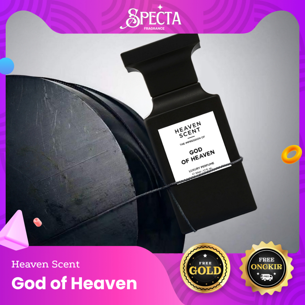 Heaven Scent Parfum GOD OF HEAVEN (FREE GOLD) ORIGINAL 50 ml OFFICIAL Farfum Pria Wanita Nempel Taha