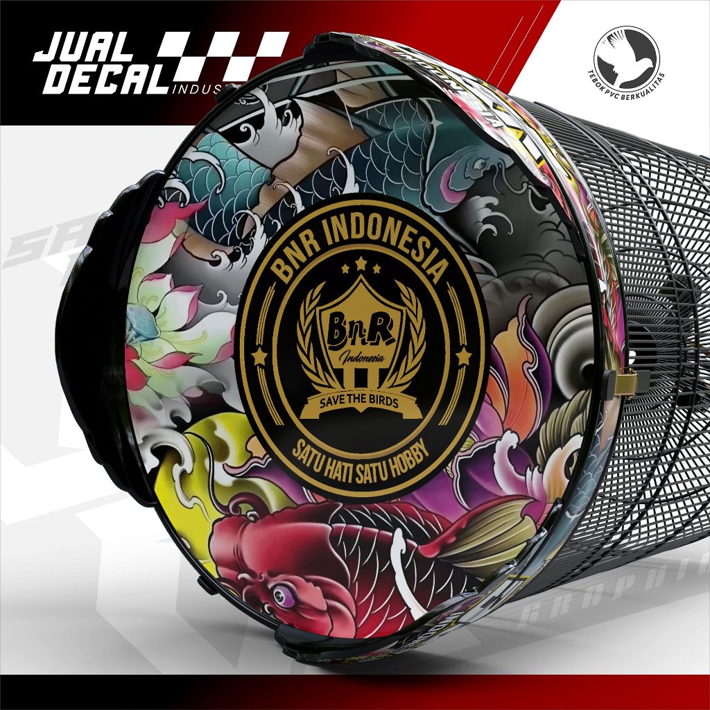 Stiker Sangkar Murai Varias SANGKAR EBOD KOI  Decal Tebok Burung No 1 No 2 No 3