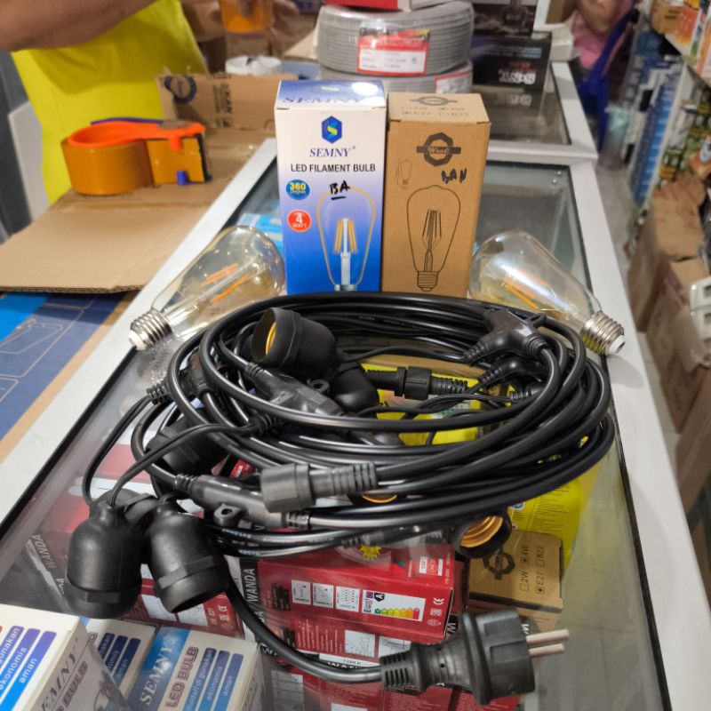 lampu LED Cafe 4W Semny Wandi Kabel fitting Lampu Cafe 10Meter 10 fitting original