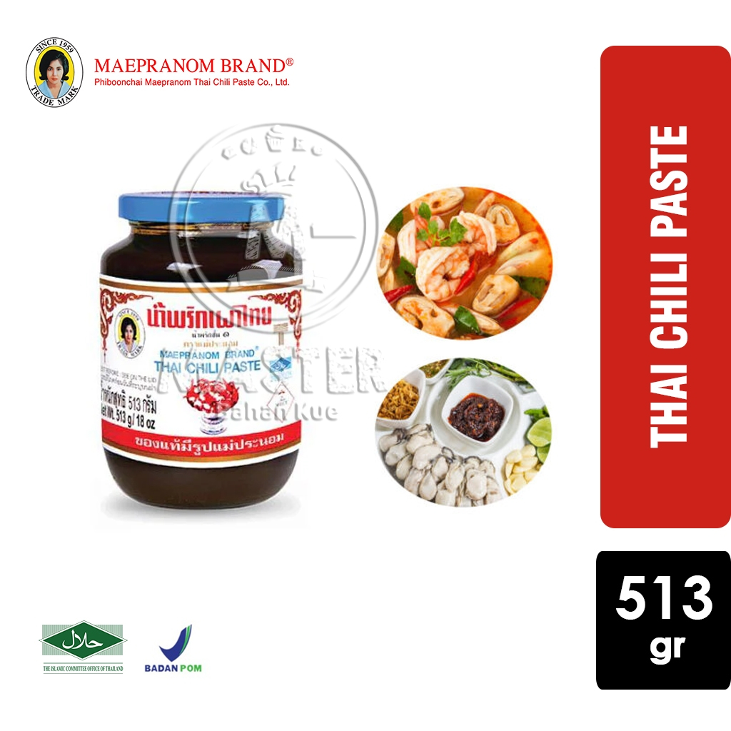 

Sambal Cabe Toples Maepranom Thailand Thai Chili Paste [Toples Kaca BESAR 513gr]