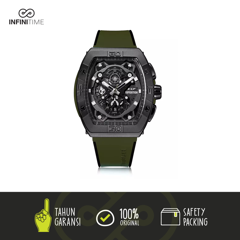 Jam Tangan Expedition EXP 6800 E6800 E 6800 Hijau Army Pria