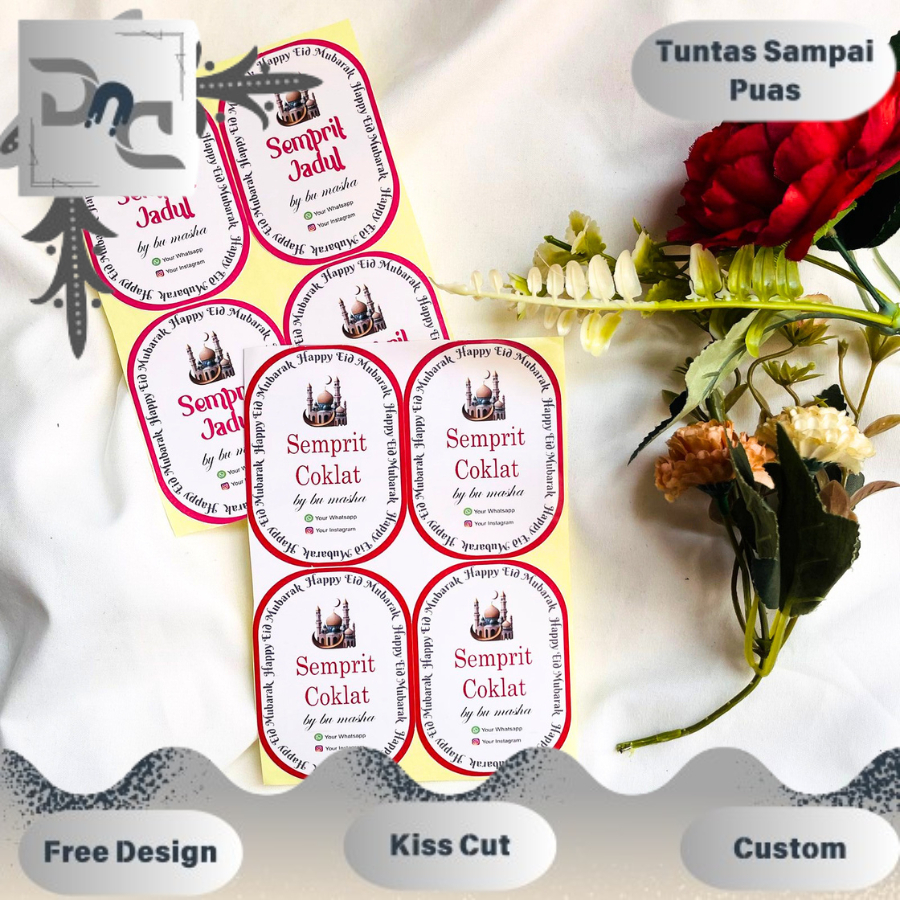 

Sticker Toples Lebaran Free Desain Ubah Nama Kue Label Hampers Dnd Idul Fitri Custom Bentuk Oval