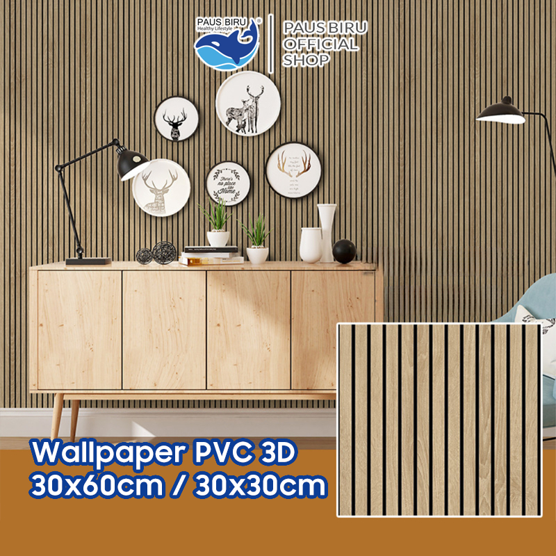 Paus Biru - PREMIUM Wall Panel PVC+foam WoodPanel Dinding 3D PVC+foam Wpc Panel Terlengkap 30x30cm/3