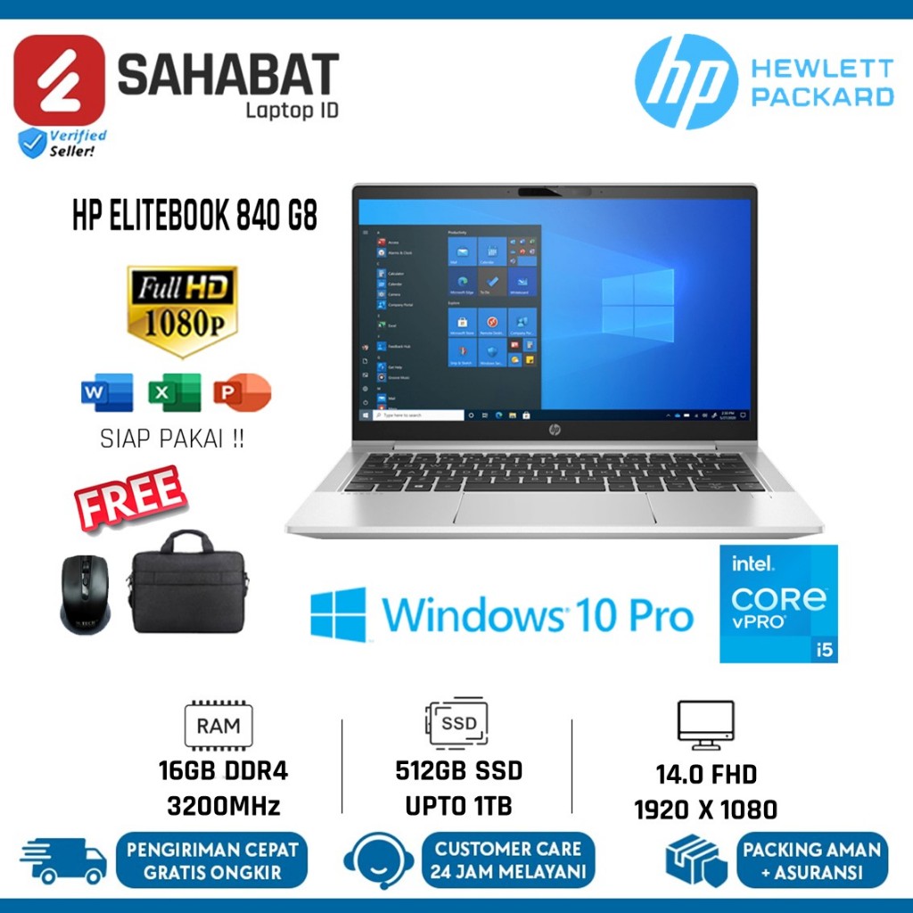 Laptop HP Elitebook 840 G8 Intel Vpro I5 1145g7 Ram 16gb 512gb Ssd 14.0 FHD  WIN11PRO