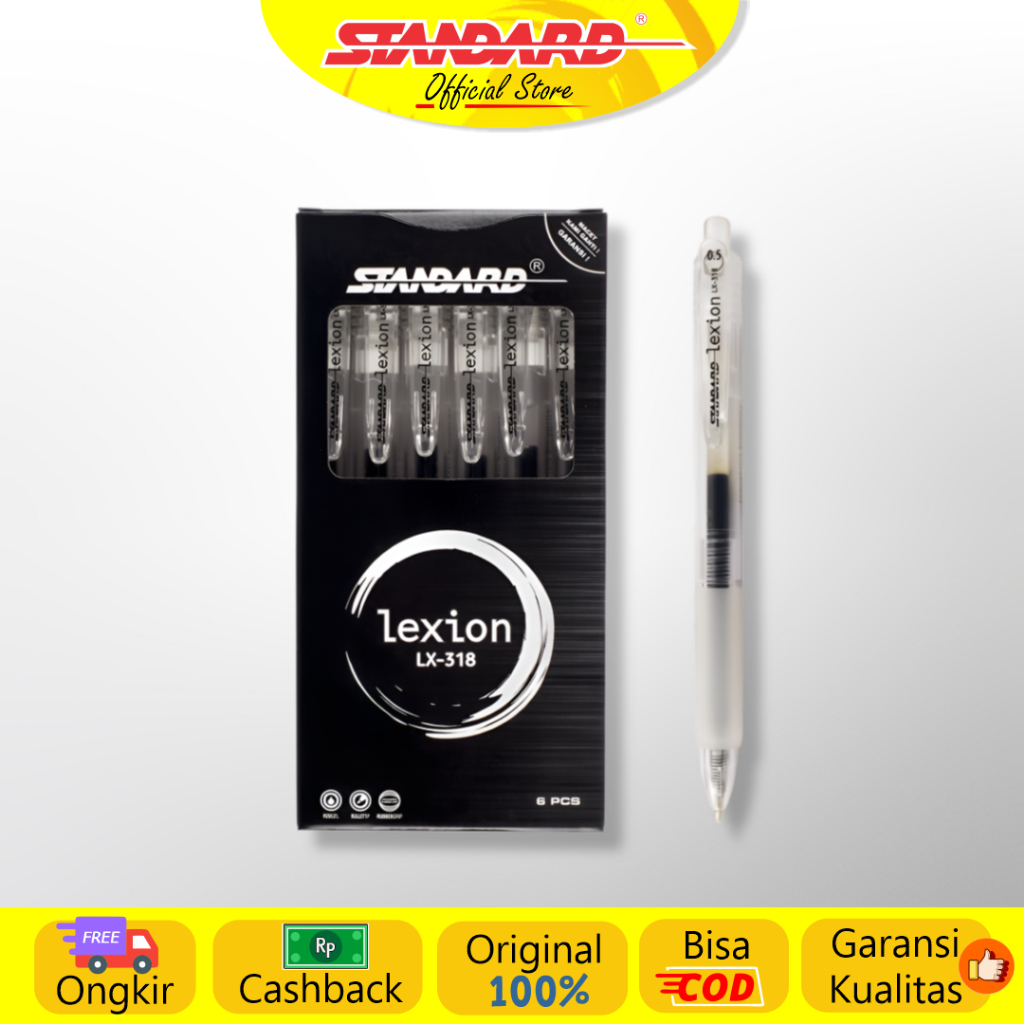 

Standard - Pen Lexion 0.5 LX-318 Black / Tinta Warna Hitam ( Pulpen, Pena, Ballpoint )