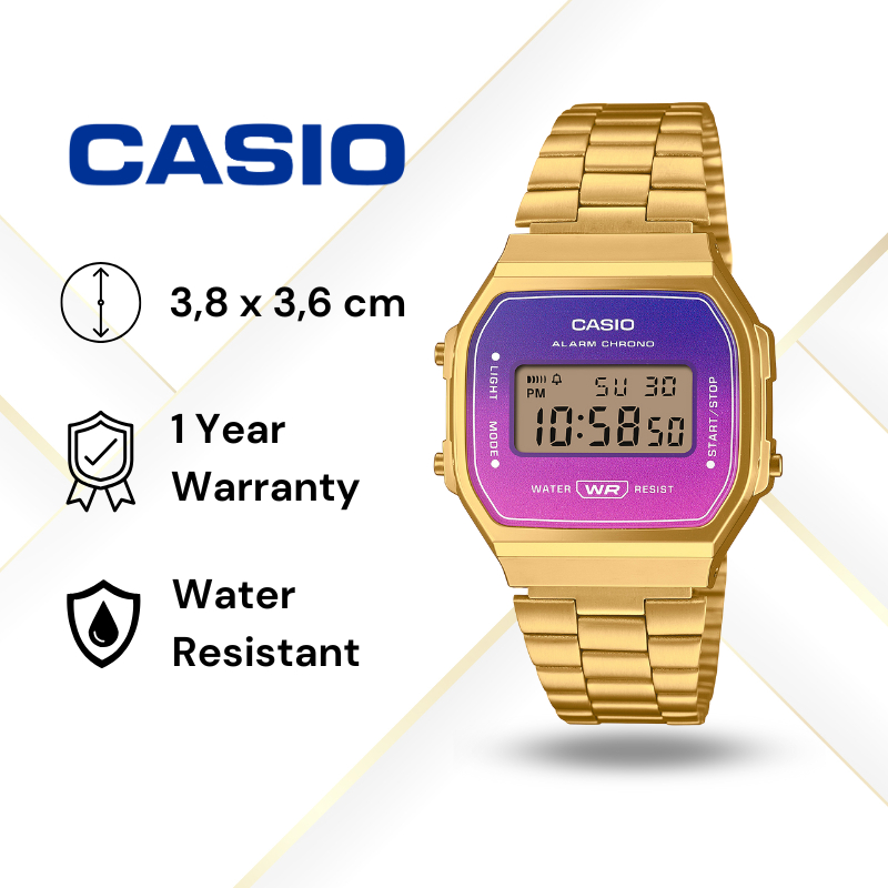 JAM TANGAN CASIO A-168WERG-2A ORIGINAL - A168WERG 2ADF GOLD CASIO ORIGINAL
