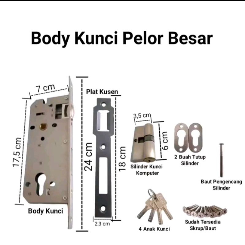 BODY KUNCI PINTU PELOR BODY KUNCI PINTU DORONG BODY KUNCI PINTU STAINLESS BODY PELOR