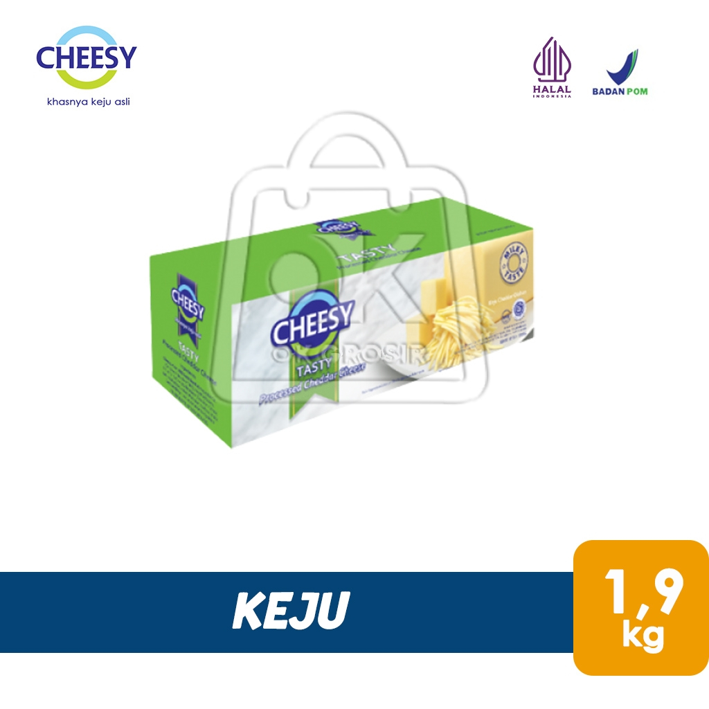 

Cheesy TASTY IJO Cheddar Cheese / Keju Cheesy Parut (1,9 Kg)
