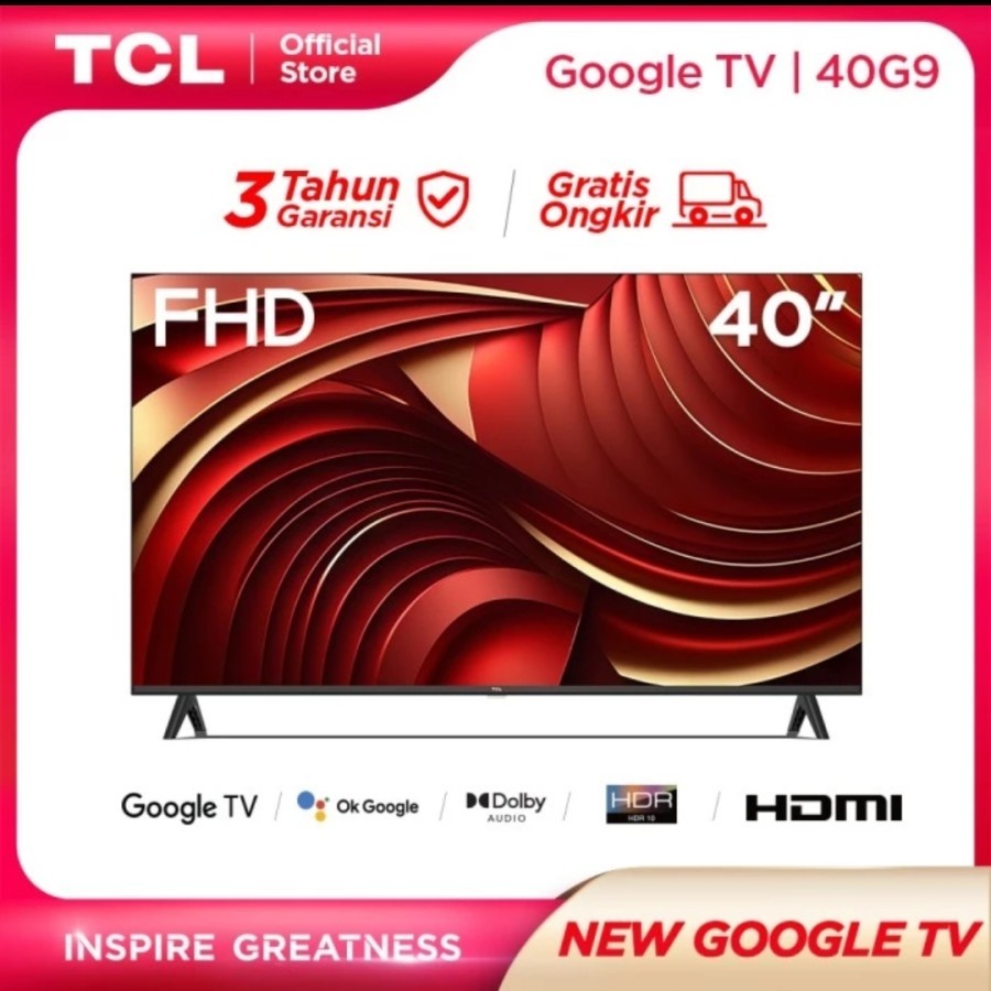 TCL 40 Inch Android Google TV - 40G9 - FHD - Dolby Audio  Garansi Resmi