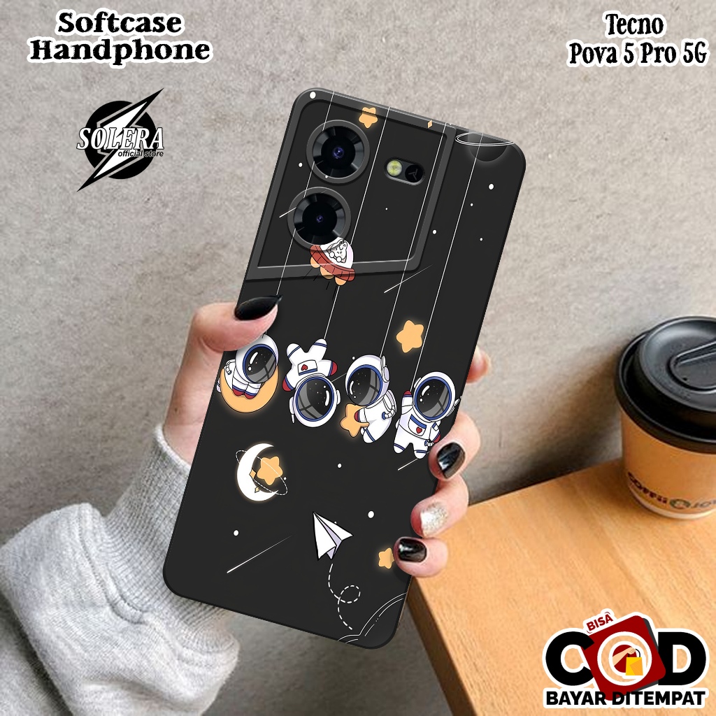 Case Tecno Pova 5 Pro 5G Softcase Tecno Pova 5 Pro 5G Terbaru Fashion Case Astronaut Silikon Pro Cam