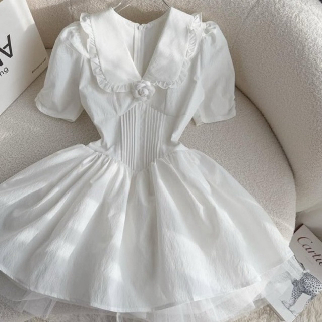 Nadin Dress white dress dress korean style coquette ala nadin amizah wkwk summer dress