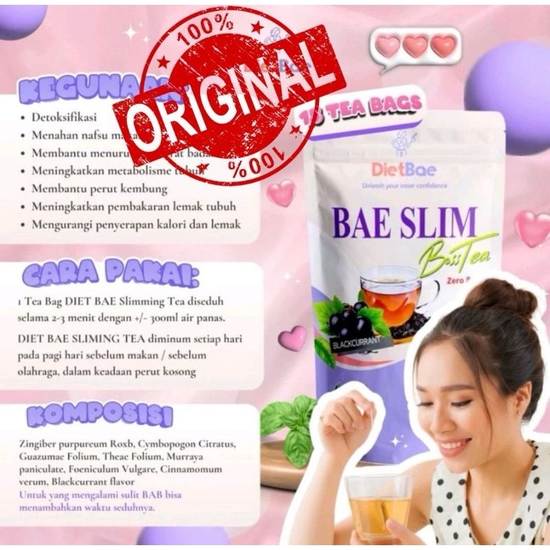 BAESLIM Teh PelangsingTea Diet Bae Slim Penurun Berat Badan Detox Dietbae Bpom